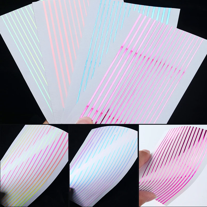 

1 Sheet 12*8.4cm Line Patterns 3D Nail Sticker Nail Art Transfer Stickers Nail Decorations DIY Design Nail Accessories