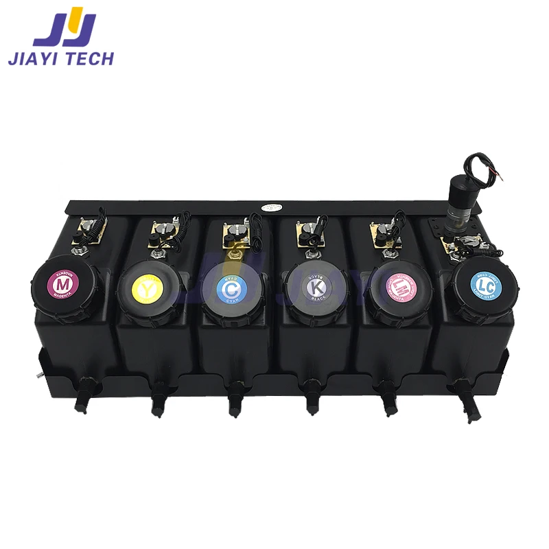 1.8L UV 잉크 시스템 6 색 알람 CMYKLMLC 리필 잉크 탱크 시스템 1 세트, UV Flabted 프린터 용 교반 모터 포함