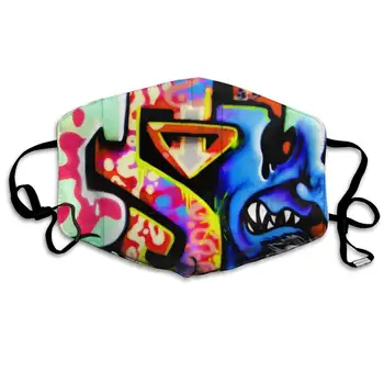 

Mouth Mask Color Graffiti Print Masks - Breathable Adjustable Windproof Mouth-Muffle, Camping Running for Women and Men