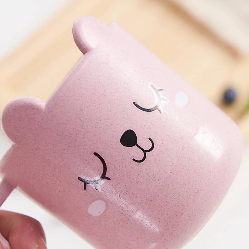 Kids Children Infant Baby Milk Cup with Handle Breakfast Mug Drink Home Cup Cartoon Training Cup