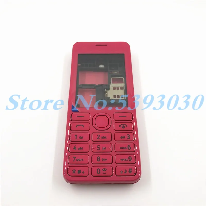 Высокое качество,, для Nokia Asha 206 2060, корпус, крышка, дверная рама+ задняя крышка батареи+ клавиатура+ логотип - Цвет: Red
