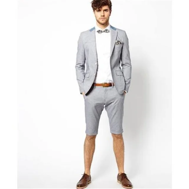 New-Style-Grey-Men-Suit-With-Short-Pant-2-Pieces-Jacket-Pants-Tie-Summer-Casual-Custom.jpg_640x640