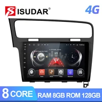 Isudar-Radio con GPS para coche, reproductor Multimedia con Android 10, ocho núcleos, 8GB de RAM, 128GB de ROM, FM, sin 2DIN, para VW/Volkswagen/Golf 7