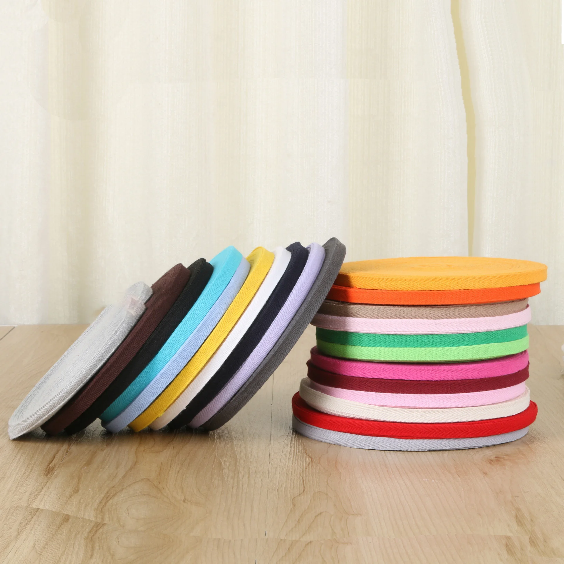 Cotton ribbon 1cm 2cm Multi Color Herringbone Tape Ribbons 100% Cotton Woven Ribbon 3meter