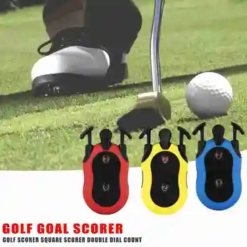 

Golf Goal Scoring Device ABS Portable Batting Score Counter Double Dial Counter with Chain Outdoor Golf Equipment