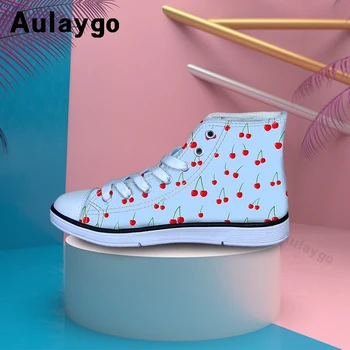 

Aulaygo Children Sneaker Girls Kids Canvas Casual Shoes Cherry Printing Sneakers High Quality Boy Comfortable Outdoor Shoes 2020