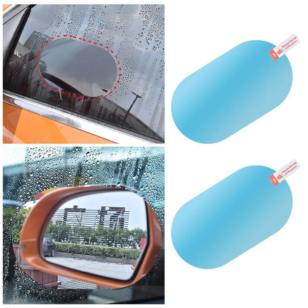 1pair Car Anti Water Mist Film Anti Fog Rainproof Rearview Clear Film