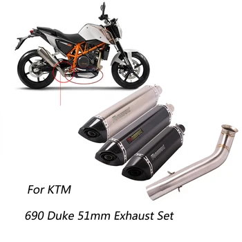 

Exhaust Set for KTM 690 Duke Motorcycle Mid Slip On 51mm Silencer Exhaust Muffler Pipe with Removable DB Killer reserve Catalyst