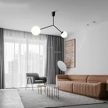 

Nordic LED Chandelier Lighting Bedroom Minimalist Hanging Lamp Loft Light Fixtures Home LED Lustre Chandelier In The Living Room