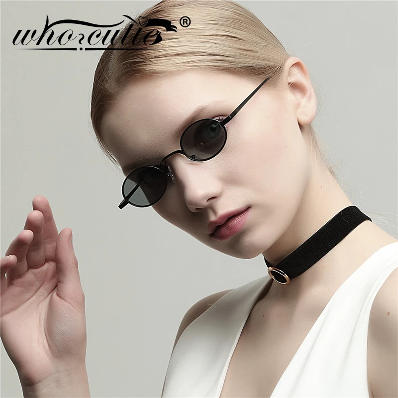 をキューティー18レトロ小型スリムサングラスメンズレディースブランドデザイナー90sスキニー小さなオーバルサングラス黒赤イエローシェード629 Women S Sunglasses Aliexpress