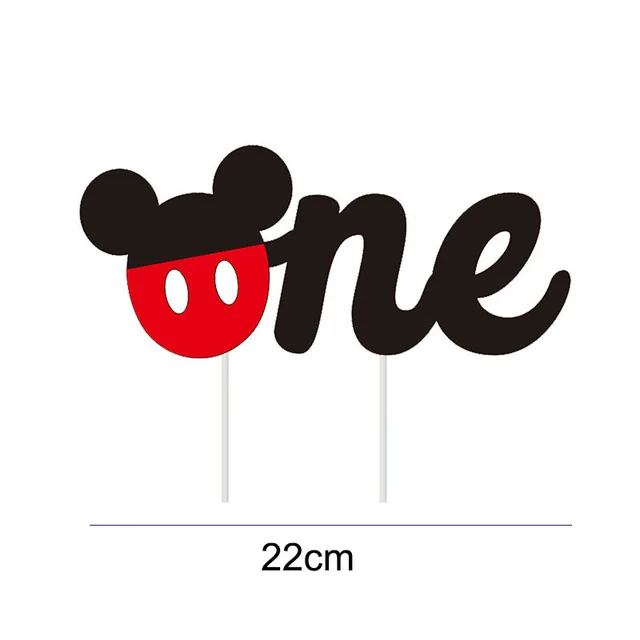 Mickey Mouse Party Baby Disposable Tableware Cup Cake Topper Ballon Boy and Girl Birthday Party Kids Party Supplie Color Decor 1topper-1pack