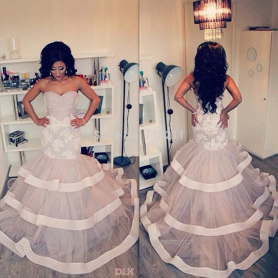 Сексуальная возлюбленная длинная Русалка Выпускные платья vestido de formatura longo открытая спина три слоя вечерние кружевные платья со шлейфом