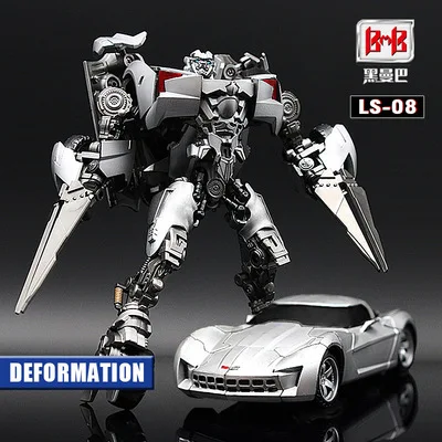 ls08(no retail box) Робот-трансформер Черная Мамба LS02 LS-02 BMB MPM05 полицейская Баррикада MP сплав металл Atcion фигурка игрушки Коллекция Модель автомобиля - Цвет: ls08(no retail box)