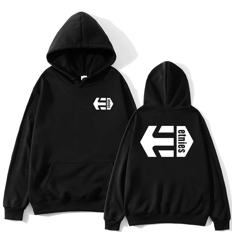 

Winter and autumn pullover Etnies printed solid color hoodie women men loose long sleeve large size hooded sweatshirt cute Haraj