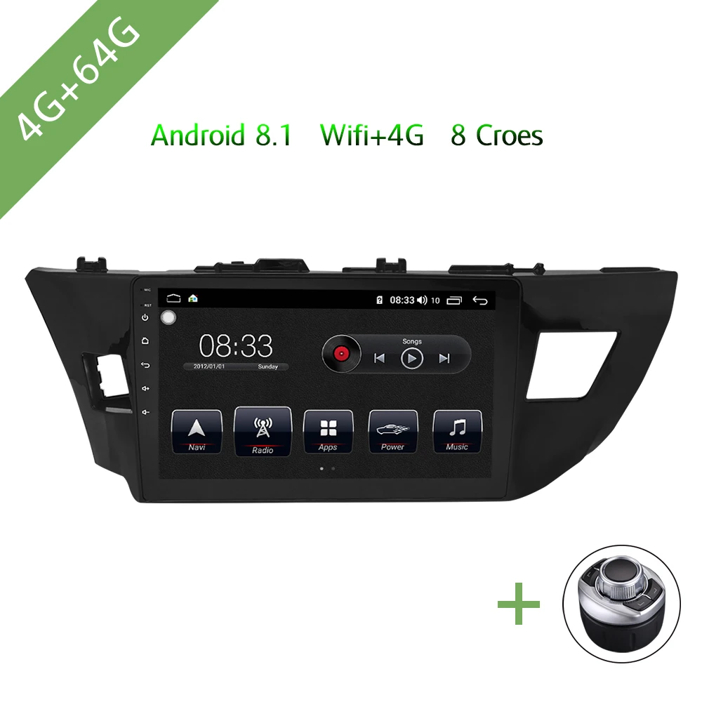 Автомобильный мультимедийный плеер 1 Din Android 8 автомобильный DVD ForTOYOTA LEVIN 2014-2017 10