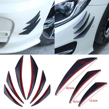 

6 Pieces Car Body Front Bumper Lip Splitter Spoiler Kits black/ carbon fiber for Volkswagen vw Golf 1 2 3 4 5 6 7 mk4 mk5 mk6 m