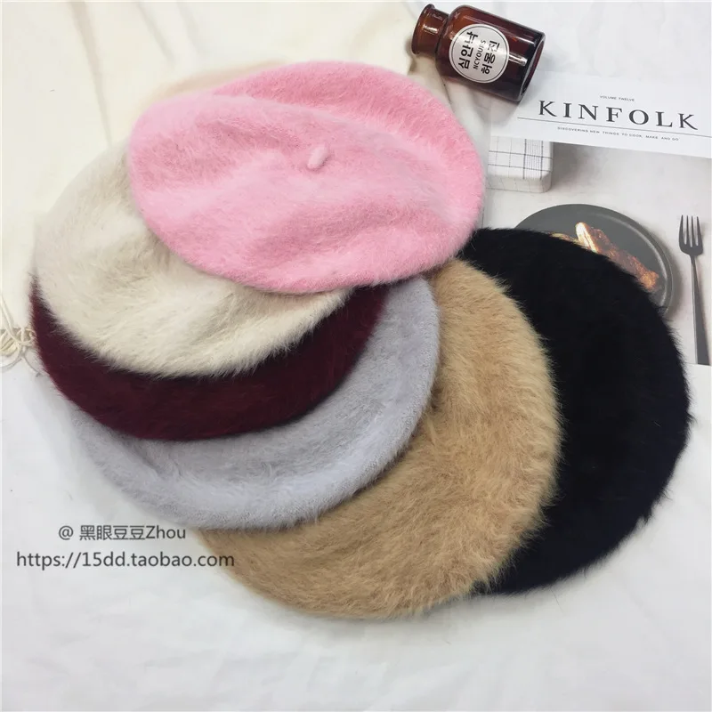 

INS Online Celebrity Autumn And Winter Korean-style Women's Beret Literature And Art Simple bei lei mao South Korea Retro Painte