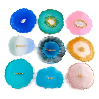 

5Pcs Crystal Epoxy Resin Mold Irregular Round Coasters Casting Silicone Mould DIY Crafts Ornaments Making Tool