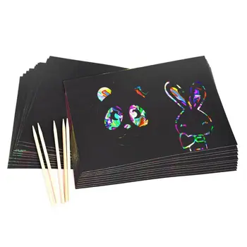 

Scratch Art Set, 50 Piece Rainbow Magic Scratch Paper for Kids Black Scratch Off P31B