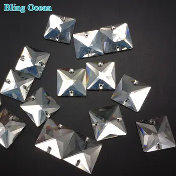 

Excellent Quality Square Glass Sew On Rhinestones Flatback crystal Sewing Rhinestone Wedding decoration