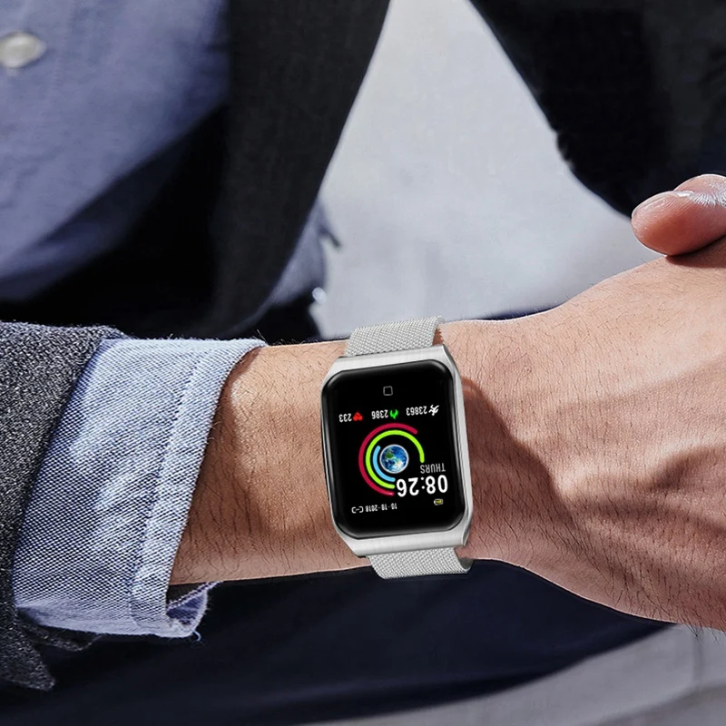 F9 Smart Watch Men Ip68 Waterproof Multiple Sports Mode Heart Rate Blood Pressure Bluetooth Smartwatch 1.3 Inch Screen Silver