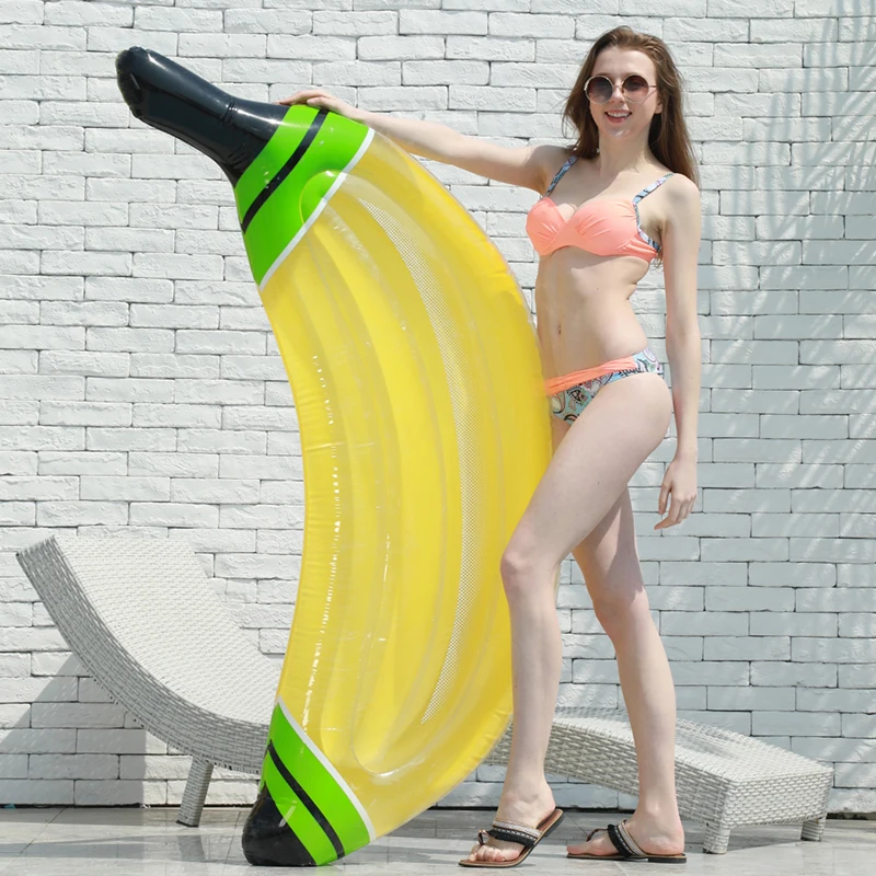 

Inflatable Floating Bed Giant Inflatable Pool Float 180*65cm Beach Floating Banana Shape Air Bed Inflatable Mattress Water PVC