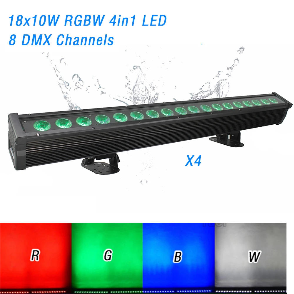 RGBW 4IN1 4 шт/лот 15 Вт IP65 в водонепроницаемом корпусе, DMX управление светодиодный настенный светильник для ночного клуба, бара luces сценический свет семейные вечерние Ландшафтные огни - Цвет: RGBW 4IN1