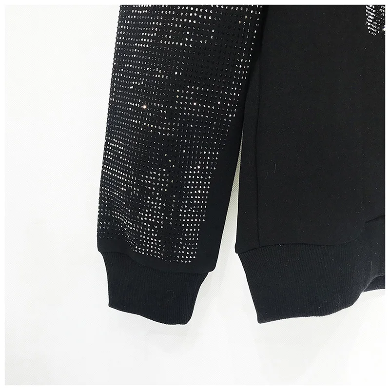 Мужская Алмазная вышивка "Тигр" с длинным рукавом черная модная футболка/вечерние/сценический/шикарный стиль