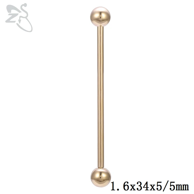 ZS 1 PC Colorful Stainless Steel Long Industrial Barbell Ring For Women Men 14g Snake Ear Tragus Helix Ear Piercing Body Jewelry Style 4