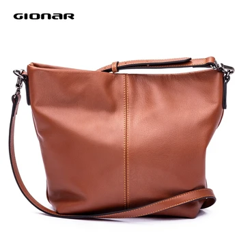 

GIONAR Genuine Leather Handbags for Women Designer Shoulder Messenger Bag Soft Cow Top Layer Skin Handmade Cross Body Purse