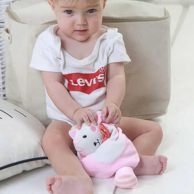 Animal Hand Puppet Plush Toys Pacify Blanket Comforting Infant Saliva Towel Sleeping Doll Baby Soothing Appease Towel Bib Toys 6
