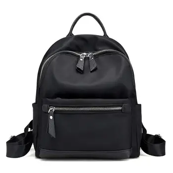 

Water-Resistant Small Nylon Backpack Purse Travel School Bag for Women Girls,Black