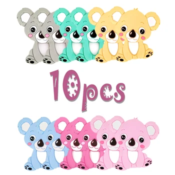 

10pcs/lot Wholesale Animals Silicone Baby Teether Cartoon BPA Free Rodents Teething DIY Stroller Accessories Gifts for Baby