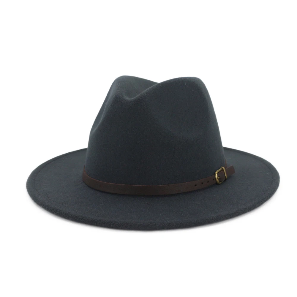 Для мужчин Для женщин шерстяная шляпа Fedora с поясом поп женская шляпа Панама джазовая, шляпа Размеры окружности головы 56-58 см