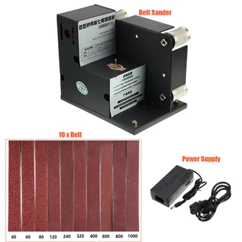 

DIY Polishing Grinding Machine 110-240V Micro Mini Electric Belt Sander Fixed Angle Sharpening Blade Bench Machines