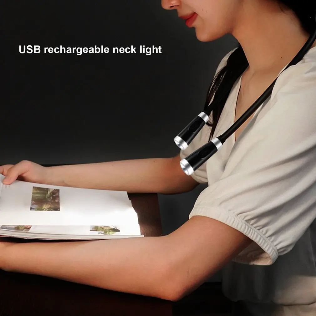 Glocusent LED Neck Reading Light, Book Light for Reading in Bed, 3