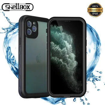 

SHELLBOX IP68 Waterproof Phone Case Transparent PC 360 Protector Shockproof Case Cover for iPhone 11 Pro Max 6 7 8 X XR XS Max