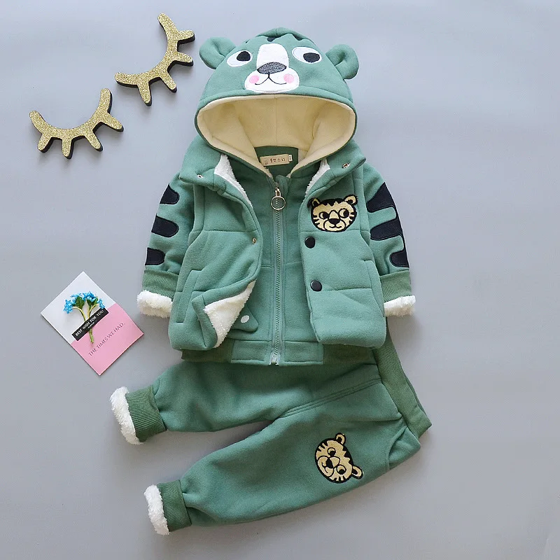 

Baby Autumn & Winter Set Pieces Winter Brushed And Thick Three BOY'S Hoody 0 a 1-3-Year-Old plus Velvet Nursing Love