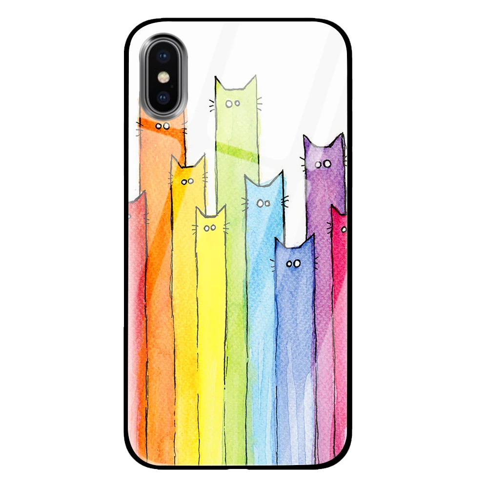 Радужный rerto pop для iPhone 5 5S 6 6s 7 8 Plus X XS XR 11 Pro макс. закаленное стекло чехлы - Цвет: 5