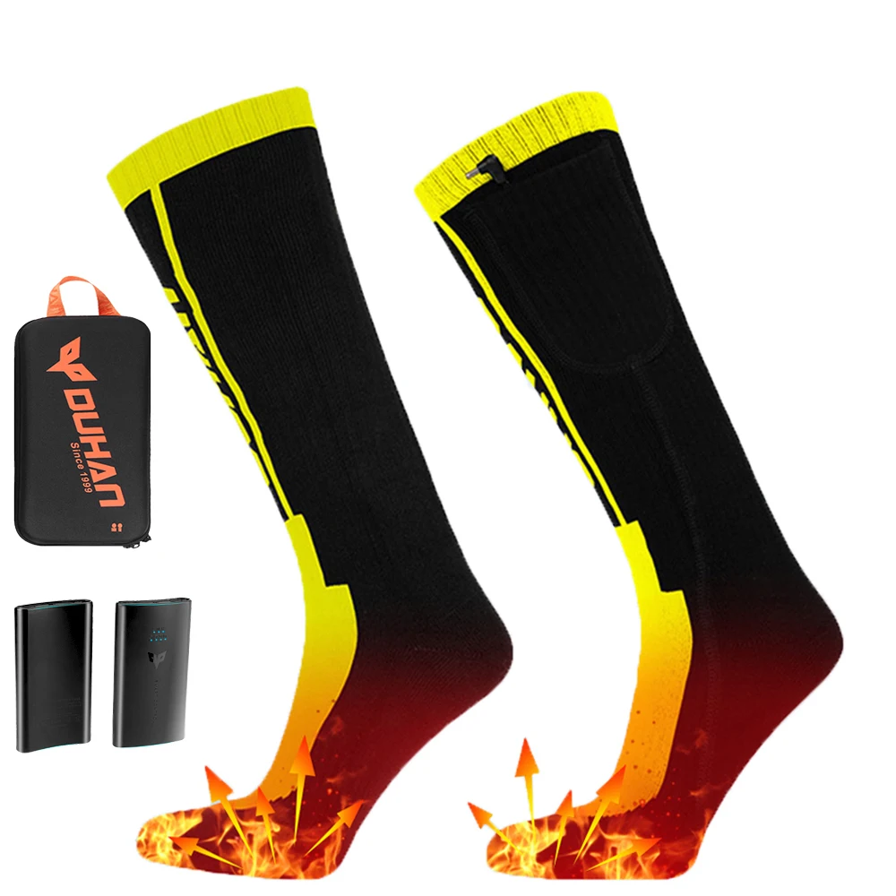 duhan-暖かい冬の靴下電気加熱スキー赤外線ステップヒーターコールド保護3つの温度