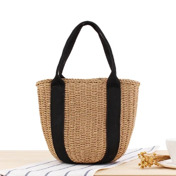 

Casual Rattan Buckets Bag For Women Wikcer Woven Women Shoulder Bags Large Capacity Women's Handbags Beach Ladies Hand Bags 2020