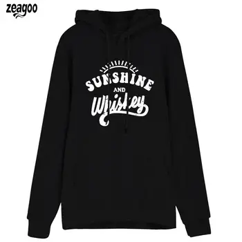 

Women Hooded Sweatshirt Long Sleeve Drawstring Letter Outwear Drawstring, With Casual Autumn, Winter Pockets