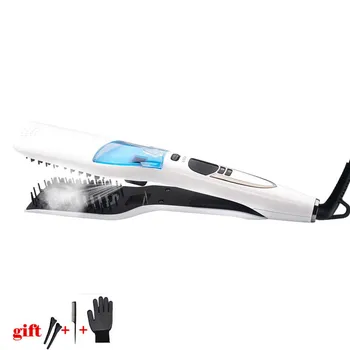 

LCD steam hair straightener comb Electric Hair Straightener Brush hot comb professional flat iron Ceramic coating hair tools
