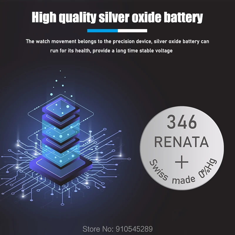 100 шт. серебристо Оксидные батарейки для часов Renata 346 SR712SW 712 1 55 в 100% оригинальный