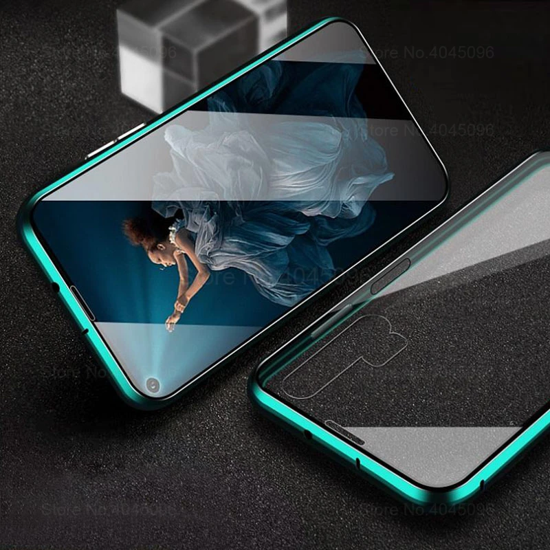 Green 360 магнитный чехол для huawei honor 20 pro, двойной чехол из закаленного стекла для honor 20 honer 20 20s YAL-L21 MAR-LX1, металлический чехол для задней панели s - Цвет: Green
