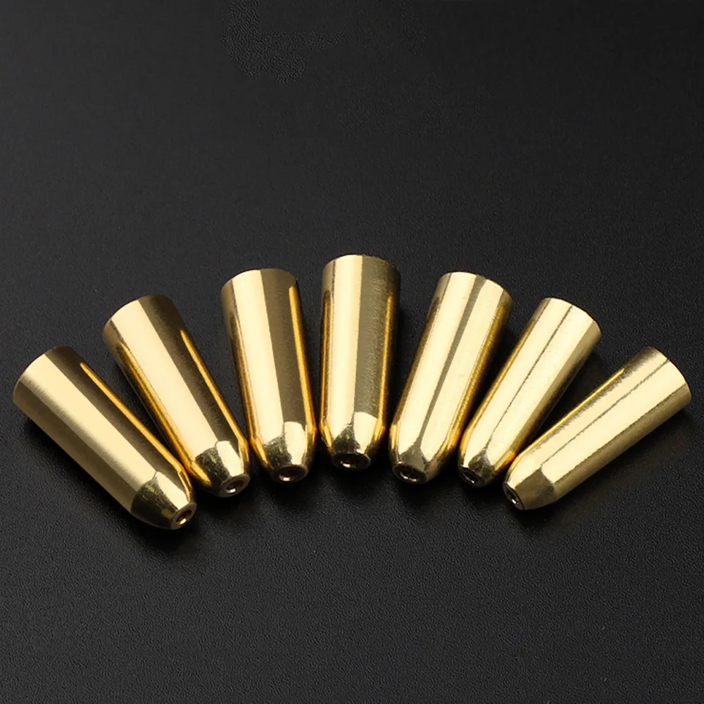 Fishing Counterweight Sinker Fishing Accessories Fishing Tackle 10Pcs Brass Weight Fishing Sinkers Tackle Accessories Pure Copper Down Sinker Bullet RIG Weights Lure Cone Hollow Line Through