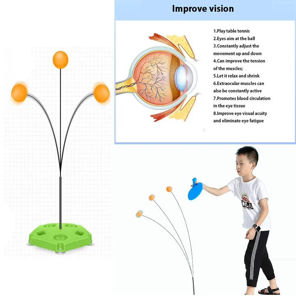 Тренажер для настольного тенниса с эластичным мягким валом, Обучающие инструменты для пинг-понга для детей в помещении или на открытом
