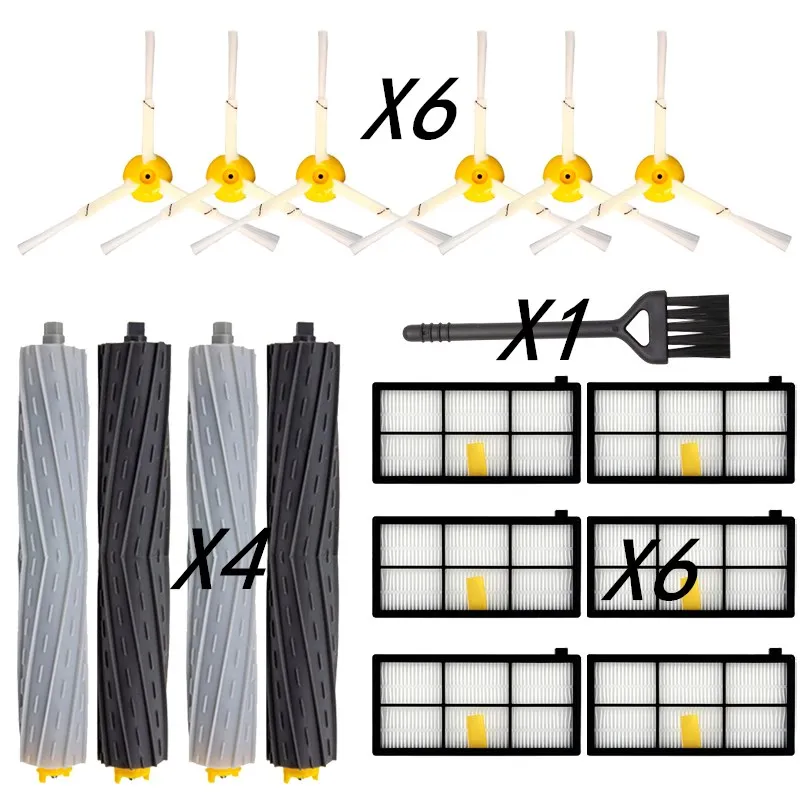 Vacuum Parts Suitable for iRobot Roomba 976 Robot Cleaner , Main Roller +  Hepa Filter + Side Brush