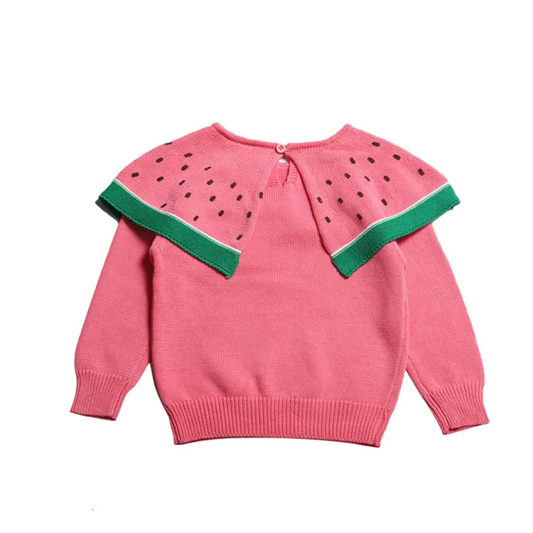 Свитер для девочек, чистый хлопок, шерсть арбуза, Детская вязаная верхняя одежда без подкладки