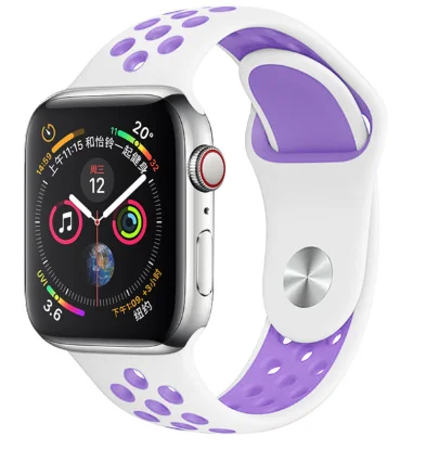 Band for Apple Watch 5 4 3 2 1 42MM 38MM soft Breathable strap Silicone Sports bands for Nike+ Iwatch series 5 4 3 40mm 44mm - Цвет ремешка: 11
